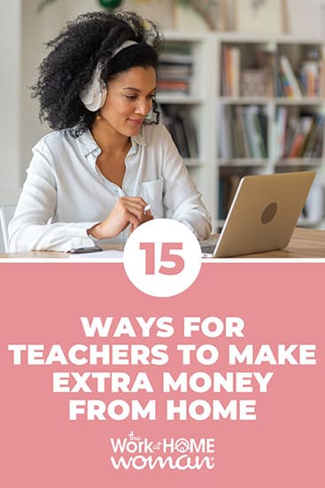 If you love teaching and want to make extra money from home, this list of ideas has you covered! See what money-making gigs are available for teachers! #teachers #teaching #extramoney #sidegig #workfromhome via @theworkathomewoman