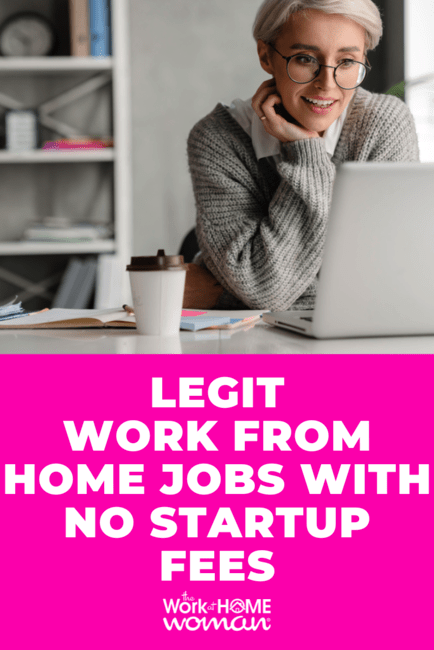 Find out the truth about work-at-home fees and equipment requirements. Then explore this legit list of work-at-home jobs no fees required. #workfromhome #job #legit #nofees #noscams #work
