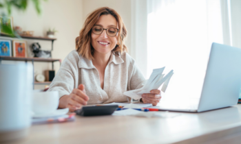 A female tax preparer working from home