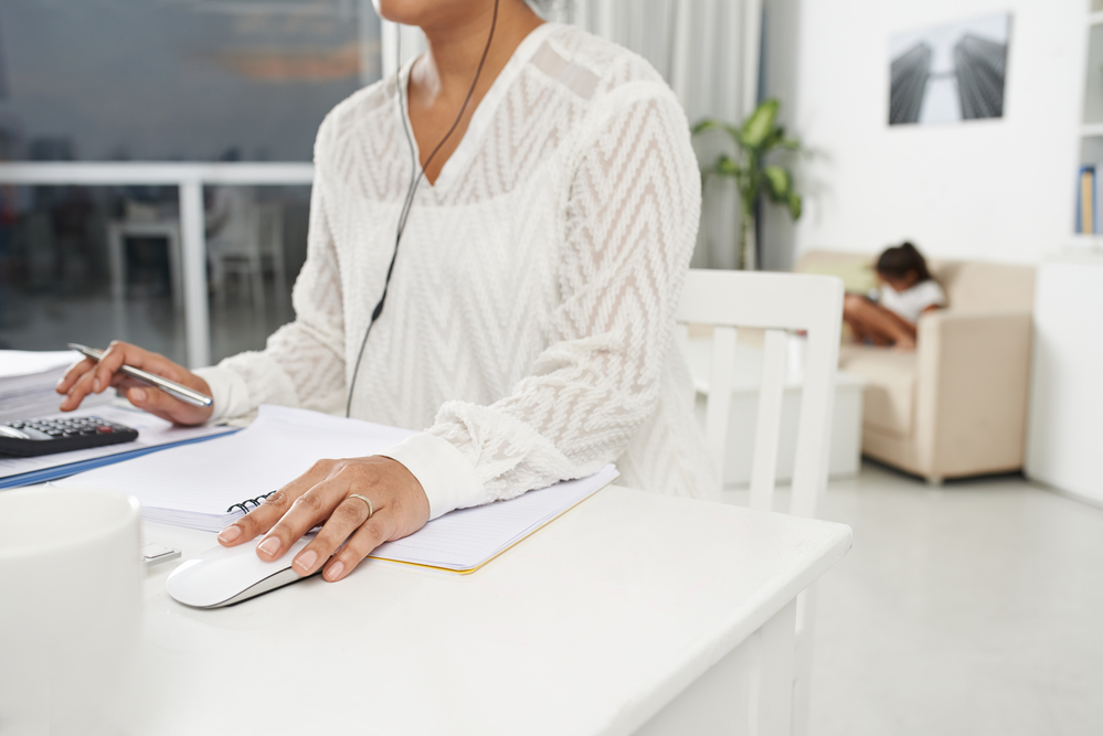 woman working from home as a remote receptionist