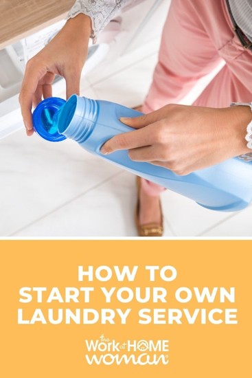 How to Start Your Own Laundry Service Business From Home 3 Woman pouring laundry detergent while washing clothes at home.