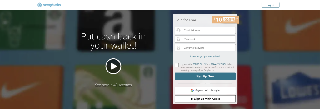 Swagbucks $10 Sign Up Bonus