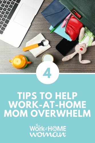 It’s not easy to focus on work and the kids simultaneously. But if you keep these four time management tips in mind, you can learn to defeat work-at-home mom overwhelm. #wahm #time #productivity via @theworkathomewoman