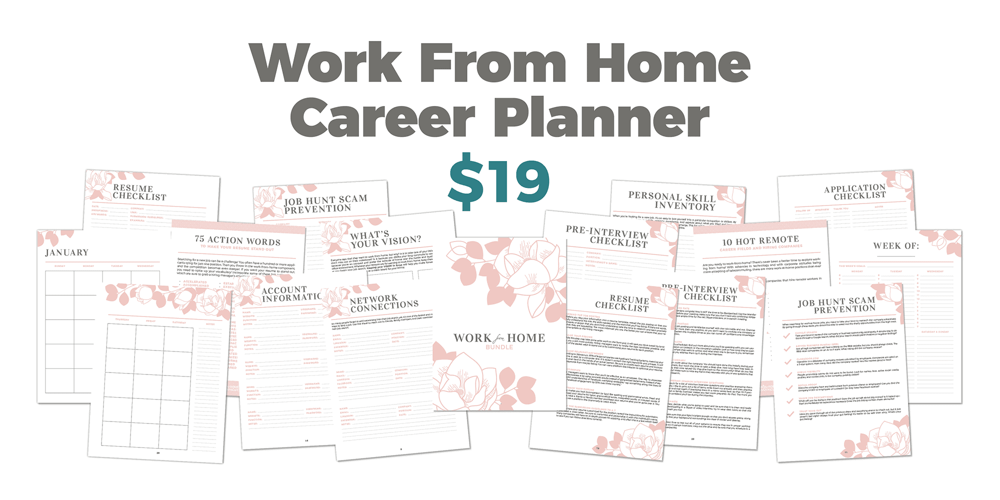 Work From Home Career Planner $19
