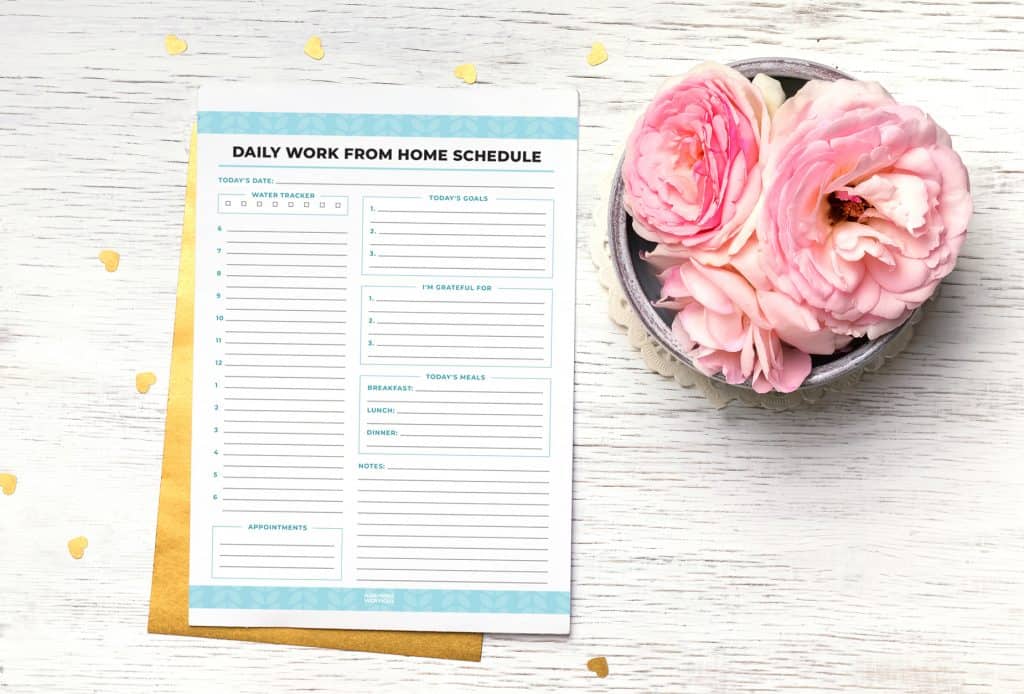 work from home schedule printable
